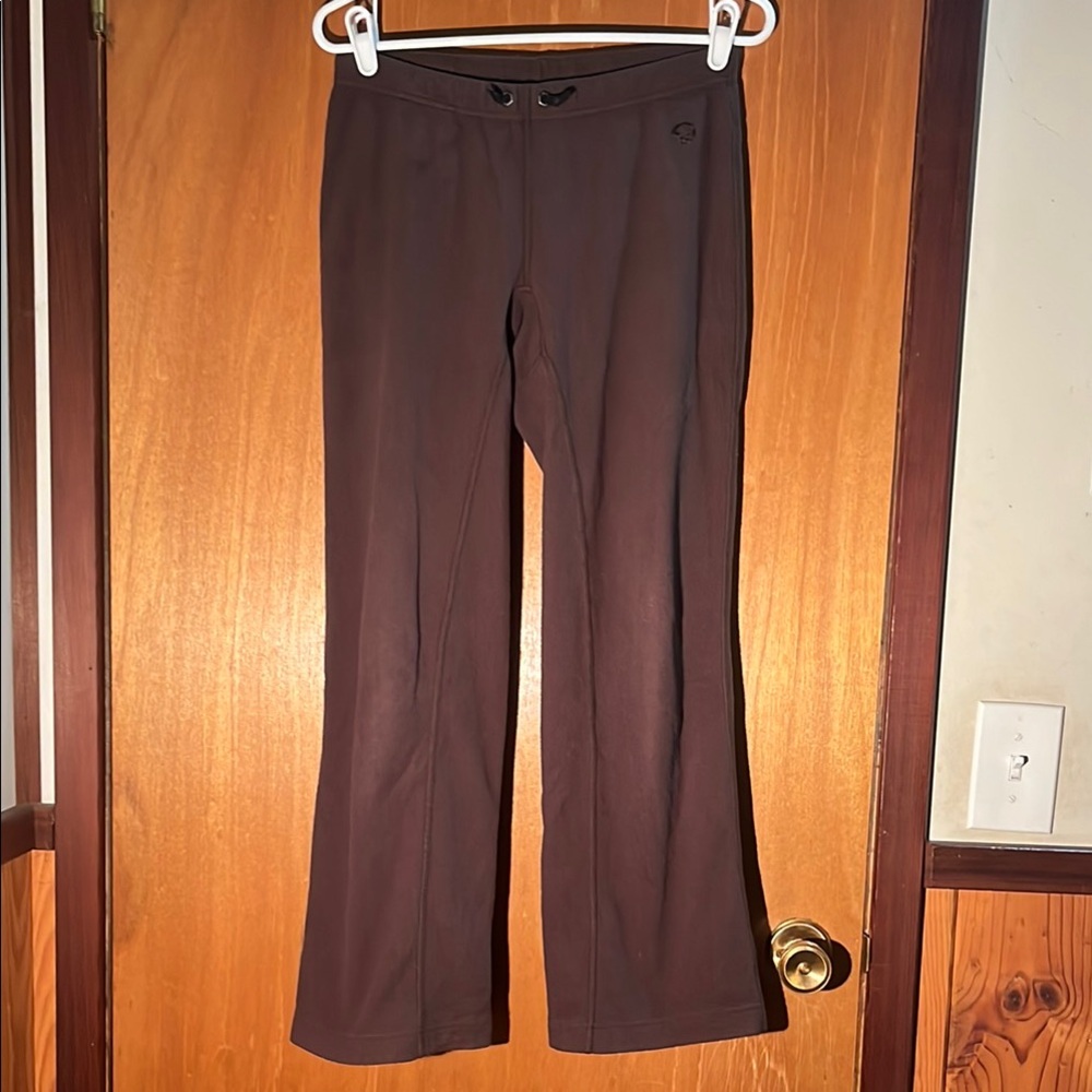 Comfy Mountain Hardware Chocolate Brown Fleece Yoga Pants- Size S